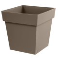Pot Toscane Carré Bas - 39 x 39 x 39 cm - 38 L - Brun Taupe