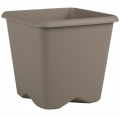 Pot Chorus carré percé - 19,5 x 19,5 x 18,2 cm - 4,3 L - Taupe